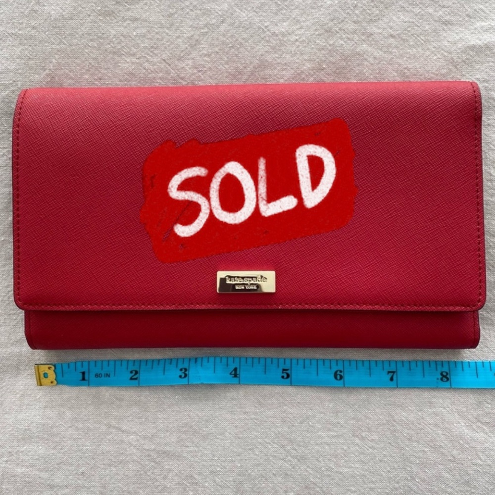 kate spade Red Leather Clutch Wallet